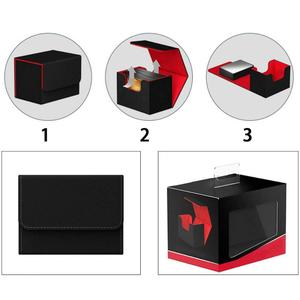 Vente directe, boîte de rangement pour cartes de jeu en cuir, grande capacité, plus de 100 cartes, boîte de rangement pour cartes de jeu, protection contre la poussière - Product Image 3