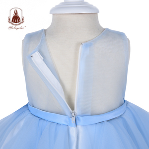 Nuovo modello blu elegante strato del vestito del capretto di modo delle ragazze del cotone ruffle abiti da 1 anno - Product Image 6