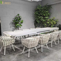 Ensemble de table à manger d'extérieur U-best, 8 pièces, structure en aluminium, meubles modernes, chaise de jardin et table rectangulaire pour hôtel, café