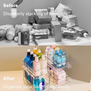 Transparent Double Tier Multifunction Eco-Friendly Stainless Steel White Grey Kitchen <b>Storage</b> Racks Cabinets Pull-out Sink - Product Image 2