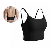 Débardeur de yoga style bretelles pour femme, idéal pour la course estivale, avec coussinets de poitrine intégrés - Soutien-gorge de sport, design rehausseur de dos