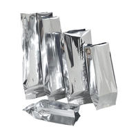 Sacs d'emballage pour café et thé, en PET/VMPET/PE métallisé argenté, imprimés sur mesure, refermables, à fond plat, type Doypack, vente en gros
