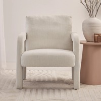 Fauteuil d'appoint moderne blanc crème, chaise longue individuelle rembourrée pour salon, chambre, hôtel, vente en gros