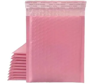 कस्टम मुद्रित biodegradable प्रकाश गुलाबी पाली बुलबुला mailers लिफाफा मेलिंग प्लास्टिक शिपिंग पैकेजिंग बैग