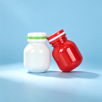 Flacon en plastique PET multicolore avec bouchon inviolable à déchirure facile, pot vide pour emballage de capsules, comprimés, vitamines et suppléments