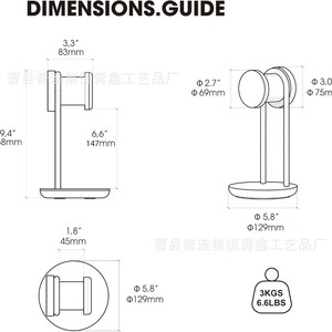 Soporte de madera para auriculares de escritorio con base redonda para almacenamiento de auriculares - Product Image 5