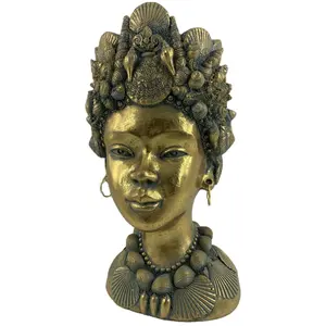 घर की सजावट के लिए राल अफ्रीकी महिला प्रतिमा और मूर्तियां