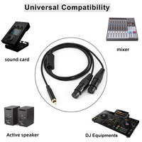 Câble de raccordement audio Yinyu AC066M double micro XLR femelle vers RCA pour table de mixage, carte son, enceinte active