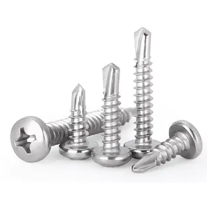 Stainless Steel 316 Pan Head Drill Screw DIN968 PA Sharp-Tailed Cross Round Head Screw