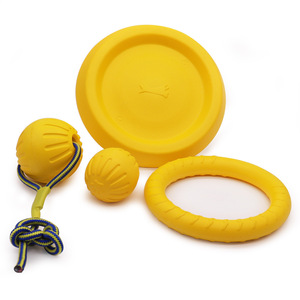 Jouet flottant indestructible pour <span class=keywords><strong>chien</strong></span> en mousse EVA, balle de jeu et de rapport avec trou central de 9 cm, pour animaux de compagnie - Product Image 1