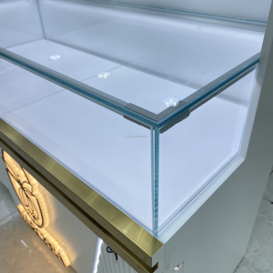 Thanh lịch trắng-vàng trang sức hiển thị tủ hai lớp hiển thị với logo tùy chỉnh và ánh sáng chuyên nghiệp - Product Image 5