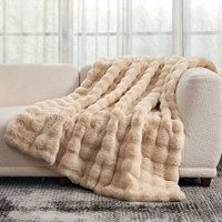 Couverture moelleuse et douce en peluche pour canapé, épaisse, chaude et mignonne, effet bulles, fourrure, couverture de lit, couvertures décoratives – Approvisionnement direct usine