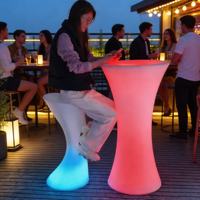 Meubles de bar lumineux créatifs à LED, table et chaises à cocktails illuminées, décor portable rechargeable et étanche