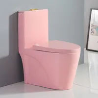 बाथरूम सेनेटरी वेयर मंजिल घुड़सवार चीन विदेशी गुलाबी रंग एक टुकड़ा शौचालय