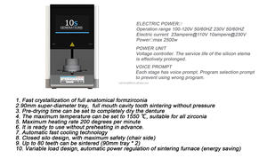 Più grande capacità Max 1550C modello 10S macchina di sinterizzazione dentale Zirconia sinterizzazione forno per corona completa - Product Image 3