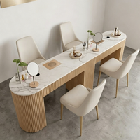 Ensemble complet de mobilier de salon en bois grainé 2026 – Nouveauté moderne, équipement complet pour salon de coiffure et décoration intérieure de barbier