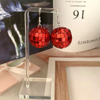 Boucles d'oreilles pas chères en forme de boule disco, rose, bleu, argent, chapeau de cowboy, accessoire en verre laser, décorations de fête fantaisie pour bars et soirées