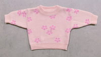 Pull pour bébé unisexe, tricoté, motif neutre pour bébé et enfant, motif personnalisé, pull en tricot épais à pois floraux, ensembles