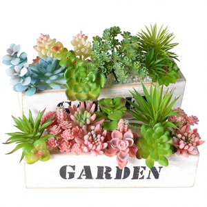 Têtes de fleurs artificielles en plastique, flocage imitation succulente, aloe vera, cactus, arrangement de plantes en pot, décoration de paysage miniature pour - Product Image 1