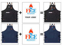 Tablier en toile imperméable avec logo personnalisé, grandes poches et sangle de cou réglable, tabliers de chef pour hommes