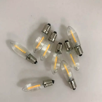 Ampoule de remplacement de lumière de noël à Filament LED 0.2W 8V-55V lampe à bougie Miniature C6 verre rayé E10 ampoules de rechange pour lumière de pont