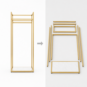 Espositori <span class=keywords><strong>da</strong></span> Terra di Lusso Placcati in Oro per <span class=keywords><strong>Negozi</strong></span> di <span class=keywords><strong>Abbigliamento</strong></span>; Arredamento Espositivo Resistente per Boutique - Product Image 5