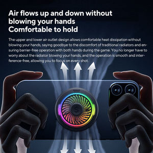 Black Shark 5 Mobile <b>Phone</b> Radiator Cooling Fan with Ring Light AI Temperature <b>Control</b> & Foldable Design-FunCooler - Product Image 3