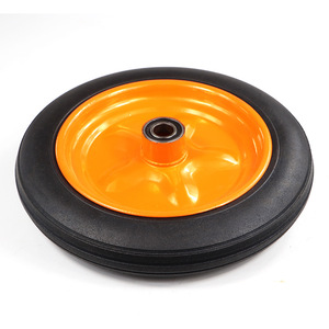 Ruedas de Goma Naranja de 12 Pulgadas (300 mm) para Transpaleta con Núcleo de Aluminio, Ruedas de Goma para Camión de 47 mm de Ancho, Rueda de Goma Sólida - Product Image 2