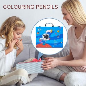 Nouvel ensemble de papeterie scolaire, kit de dessin, kit d'art pour artistes, ensemble de peinture avec des matériaux écologiques, boîte cadeau pour enfants, cadeaux de Noël - Product Image 2