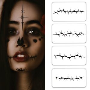 Visage d'Halloween Fausses Cicatrices Tatouages Temporaires Réalistes Usage Unique Peau Imperméable FX Sûr pour le <span class=keywords><strong>Maquillage</strong></span> d'<span class=keywords><strong>Horreur</strong></span> - Product Image 3