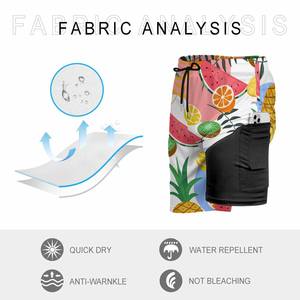 Short décontracté de plage d'été pour homme avec double couche de camouflage slim maillot de bain motif floral logo personnalisable pantalon de plage - Product Image 3