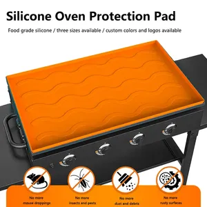 Couverture de gril en caoutchouc 17 22 28 36'' - Tapis de cuisson - Qualité alimentaire - Résistant à la chaleur et imperméable - Pour <span class=keywords><strong>Konbo</strong></span> KB-M203 - Product Image 2