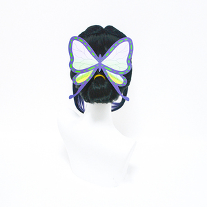 Pelucas Ainizi Listas para Enviar, Hechas a Máquina, Negras con Mezcla de Morado, Pelucas de Cosplay de Kochou <span class=keywords><strong>Shinobu</strong></span> de Demon Slayer, Versión Cola de Caballo - Product Image 2