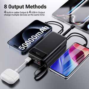 USA STOCK 27000mah 50000mah Promotion Portable PD 22.5W Fast Chargering Power Banks with Led Display