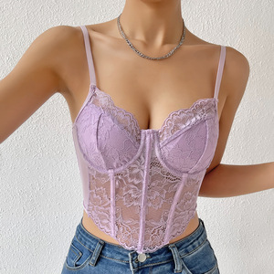 En stock 2026 Corset Faja Top en dentelle style club français, amincissant, avec structure de baleinage 3D, <span class=keywords><strong>push</strong></span>-<span class=keywords><strong>up</strong></span>, ajustement confortable et transparent - Product Image 5