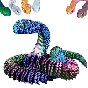 Jinccai 3D impreso 23.6in azul púrpura serpiente modelo articulado Flexible articulación plástico Fidget juguete <span class=keywords><strong>película</strong></span> y TV tema amigos - Product Image 6
