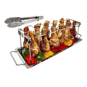 Baquetas <span class=keywords><strong>de</strong></span> Acero Inoxidable para Barbacoa, Soporte para <span class=keywords><strong>Asador</strong></span> <span class=keywords><strong>de</strong></span> Pata <span class=keywords><strong>de</strong></span> Pollo, Ala, Horno, <span class=keywords><strong>Asador</strong></span>, Baquetas, Acero Inoxidable, Barbacoa - Product Image 1