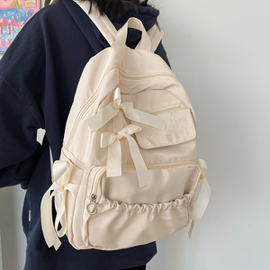 Department of anime peripheral <b>college</b> style cute contrast color bow folds personality soft girl student school <b>bag</b> backpack - Product Image 3