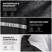 Veste de pluie robuste en Oxford imperméable et respirante avec bandes réfléchissantes et capuche, idéale pour le travail en extérieur et la construction