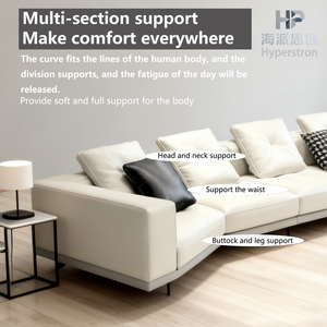 Italienisches Minimalistisches Sofa aus Vollnarbenleder für Wohnzimmer Kreatives Unregelmäßig Geformtes Sofa Hochwertiges Mehrsitzer-Ledersofa im Dillard-Stil - Product Image 4