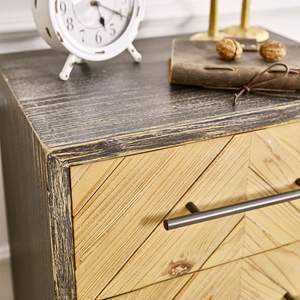 INNOVA Home Farmhouse Rustic Solid Wood Accent Storage Living Room <b>Side</b> Cabinet with 3 Drawers for Hotel Entry & Home Bar - Product Image 5