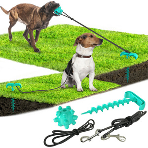 Bâton de fixation portable pour chien avec corde élastique et balle à mâcher - Product Image 1