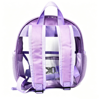 Ensemble de sac à dos scolaire transparent en PVC imperméable 2-en-1 pour enfants avec mini sac banane détachable