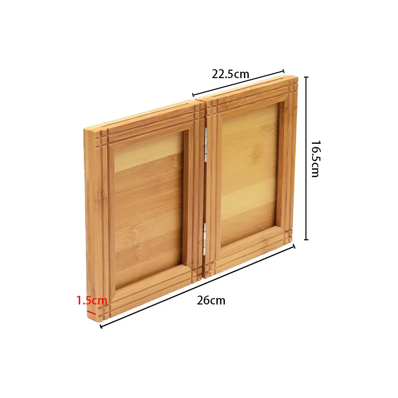 FSC&BSCI Wooden Double Picture Frame Farmhouse Folding Vertical 2 Openings Unique Mothers Day Wedding Gifts for Family Friends