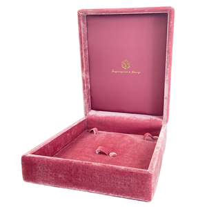 Boîte de rangement pour bijoux en velours de soie doux et de haute qualité, boîte à bijoux de luxe, emballage pour boîte à bagues avec LOGO - Product Image 5