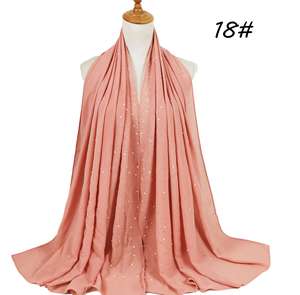 Hiyab de Chifón con Pedrería y Perlas de Color Puro para Mujeres Musulmanas, Alta Calidad, Cuatro Estaciones, Logotipo Personalizado Disponible - Product Image 5