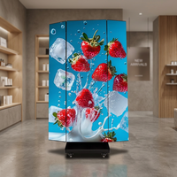 Écran LED pliable à trois volets pour installation extérieure permanente, étanche IP65, luminosité 7000 cd, 178 °   Support mural pour angle de vision réglable