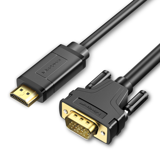 Mindpure High Quality HDMI to VGA Cable Gold Plated 1080P 1m 2m 3m 5m10ft 3 Meters Male to Male Audio Cord for PS4 Switch Xbox