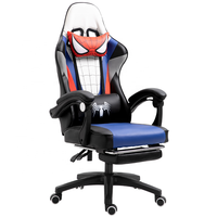 Chaise de jeu Spider-Man personnalisable, ergonomique, pivotante, pour PC, meilleure chaise de jeu de course à dossier haut avec repose-pieds