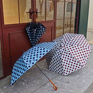 Retro Polka Dot Women Foldable Portable Shading Parasol High Beauty <b>Umbrella</b> for Rain Sun Vintage Travel Gift - Product Image 1